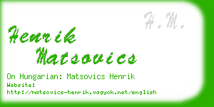 henrik matsovics business card